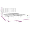 Metal Bed Frame with Headboard Black 150x200 5FT King Size Z2K6