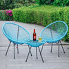 Set of 3 Indoor Outdoor Furniture Garden Patio String Egg Chair & Coffee Table