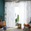 2PCS Leaves Pattern Voile Panel Net Curtain Window Curtains Home Decors 2color