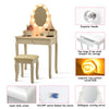 Vanity Dressing Table Set Makeup Desk W/Detachable Tabletop &LED Rotating Mirror