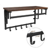 Wall-Mounted Wooden Floating Shelf Clothes Hat Hook Creative Coat Storage Rack