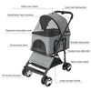 UK Rolling Wheeled Pet Carrier Basket Pet Stroller Car Seat for Dogs Cats Puppy