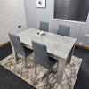 Grey Dining Table And 4 Chairs Dining Room Wood kitchen table and Leather chairs