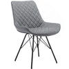 2Pcs Retro PU Leather Dining Chair Bedroom Chair with High Backrest & Steel Legs