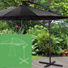 3 Metre Diameter Banana Hanging Patio Sun Shade Garden Canopy Umbrella Parasol