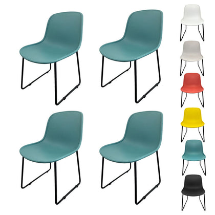 Set of 4 Dining Chairs Plastic Modern Ergonomic Designer Chair Kitchen Office