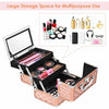 EXLarge Cosmetic Box & Nail Polish Vanity Beauty Makeup Jewelry Saloon Case Gold