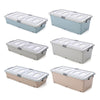 Stackable Plastic Storage Boxes Under-Bed Container Home Bedroom Lid & Wheels UK