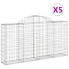 Arched Gabion Baskets 5 pcs 200x30x100/120 Galvanised N4L0