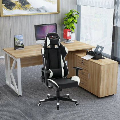 Racing Gaming Chair Computer Office Chair Adjustable Swivel Leather Executive