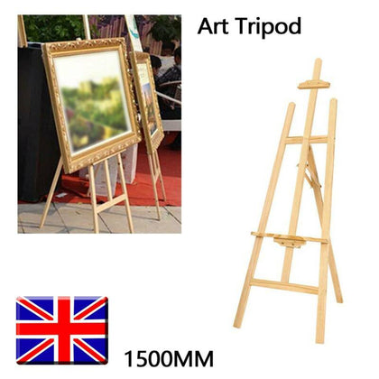 5ft 1500mm Wooden Pine Tripod Studio Canvas Easel Portables Art Stand