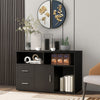 Sideboard Modern Storage Cabinet Cupboard Buffet TV Stand Unit 2 Drawers Black