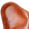 Brown Butterfly Chair Real Leather Vintage Powder-Coated Iron Frame Retro Seat