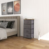 Fabric Chest of Drawers Storage Drawers Tower 4 Drawers Storage Wood Top Grey