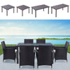 Rattan Glass Table Outdoor Garden Rectangle Patio Dining Tables UK