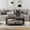Coffee Table Industrial Tea Table with Storage Shelf Living Room Furniture Side