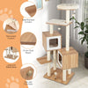 Multi-Layer Wooden Cat Tree 163cm Tall Cat Tower Modern Kitten Activity Center