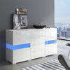 Modern LED Sideboard Display Cabinet with Drawers TV Stand Unit High Gloss NS