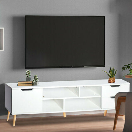 TV Cabinet Stand Media Console Table W/ Storage Shelf Drawers Living Room Modern