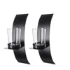 Set of 2 Sconce Tea Light Candle Holder Glass Cup Stand Wall Mounted Decorative