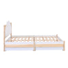 Wooden Bed Frame Storage Drawers 4ft6 Double Size Kids Bed with Cloud Headboard
