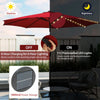 300 cm Solar Patio Umbrella 112 LED Lighted Umbrella Outdoor Table Umbrella