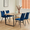 2pcs Blue Dining Chairs Velvet Padded Seat Restaurant Chair w/ Handle Modern