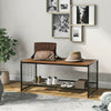 2-Tier Coffee Table Tea Sofa Table with Shelf Storage Metal Frame 100x50x45cm