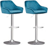 2× Adjustable Breakfast Bar Stools Swivel Gas Lift Kitchen Barstool Velvet Metal