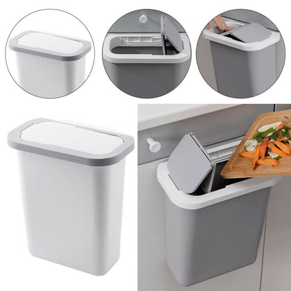 Kitchen Cabinet Door Hanging Waste Bin Trash Can Wall Mounted Garbage Basket New