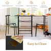 Small Table and 2 Chairs 3PCS Bar Kitchen Dining Breakfast Furniture Set W/Shelf