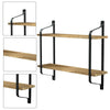 Floating Shelves Metal Wall Shelf Retro Industrial Hanging Wood Shelving Rack