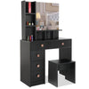 Dressing Table With Mirror Modern Makeup Desk Bedroom Vanity Table Set + Stool