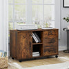 Wood File Cabinet with 3 Drawers Rustic Brown Office Cabinet File Storage New