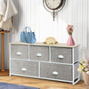 5-Drawer Dresser Storage Cabinet 2-Tier Fabric Chest of Drawers Removable Basket