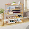5 TIERS BAMBOO SHOE RACK FOOTWEAR ORGANISER WOODEN STORAGE SHELVES STAND