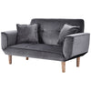 Small Upholstered Sofa Bed Sleeper Recliner Loveseat 2Seater Couch Sofabed Grey