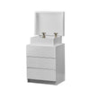 Bedside Table Cabinet LED Side End Table LED White High Gloss Living Room