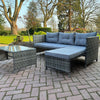 RATTAN GARDEN FURNITURE SOFA LOUNGER OUTDOOR PATIO WICKER NEW WITH COFFEE TABLE