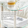 Triangle Corner Table Glass Side Table with Shelves End Table for Living Room