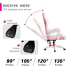 White Pink Executive Racing Gaming Chair PU Faux Leather Computer Desk Chair