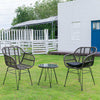 Three-Piece Rattan Garden Furniture 2 Seat Bistro Table Chair Outdoor Patio Set