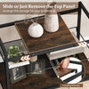 Industrial Entryway Table 3-Tier Sofa Side Table Foyer Table w/ Removable Panel