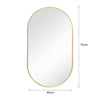 Wall Mounted Oval Mirror Bathroom Bedroom Make-Up Dressing Mirror Black/Gold