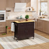 Rolling Kitchen Island w/ 2 Drawers Storage Trolley Utility Cart w/ Towel Rack