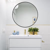 Large Round Wall Mounted Mirror Bathroom Bedroom Makeup Mirror Black Metal Frame