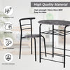 3pcs Breakfast Dining Table & Chairs Set Kitchen Furniture Set w/ Shelf Black