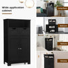 Bathroom Floor Cabinet Wooden Storage Cupboard with Adjustable Shelf & Doors