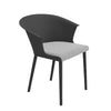 4x Dining Restaurant Plastic Chairs Barrel Tub Chair Cushioned Side Office Chair