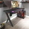 Professional Gaming Desk Gamer Table with RGB Lights Home Writing Workstation